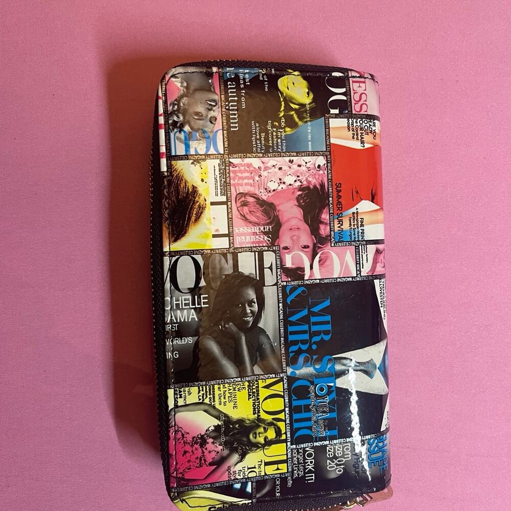 Vogue Magazine Print Zip Wallet | Fashion Clutch | New